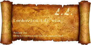 Lenkovics Lívia névjegykártya